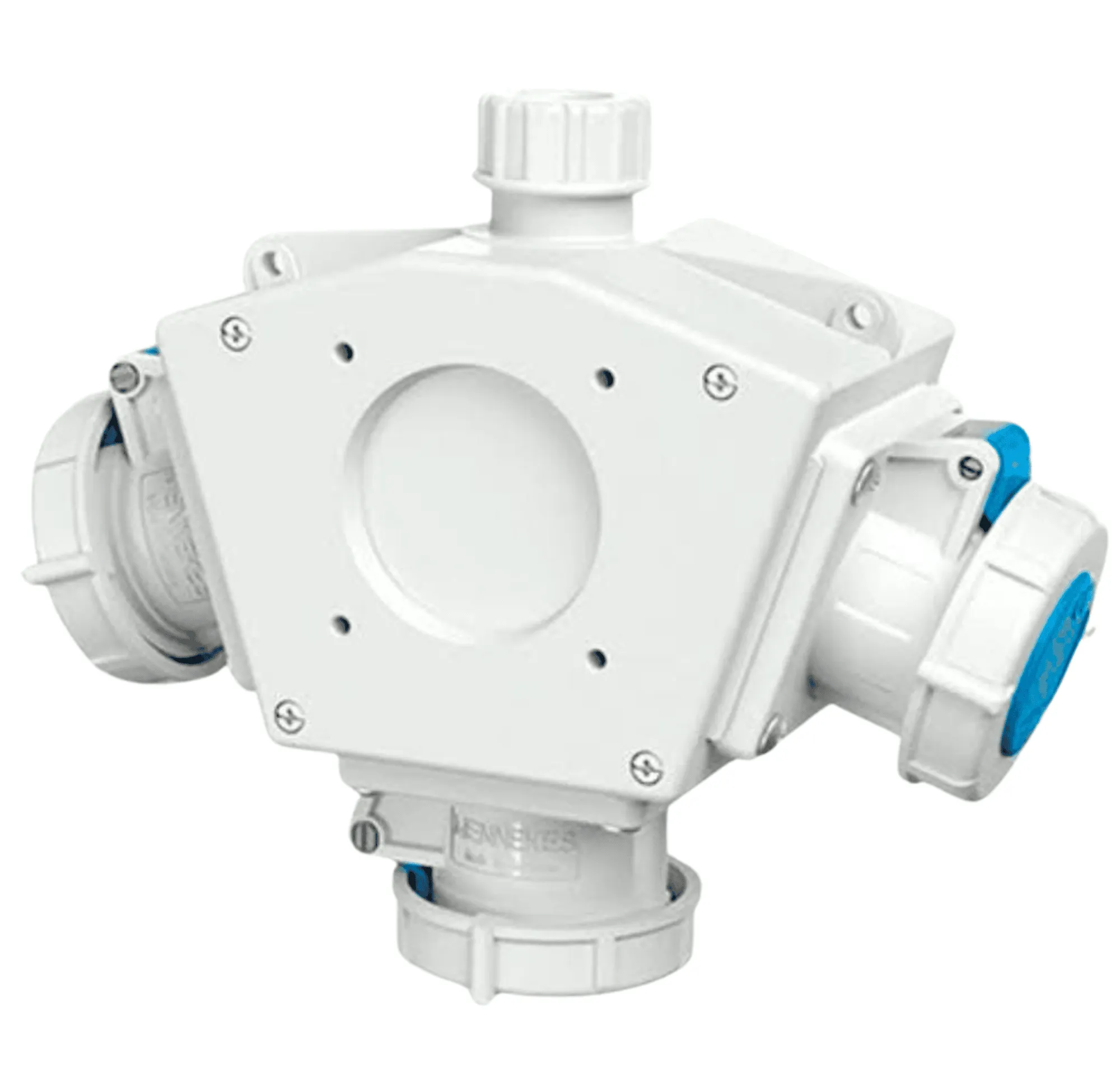 TOMA DELTA BOX AEREO 16 AMP 2P+T 400V AZUL 6H IP67