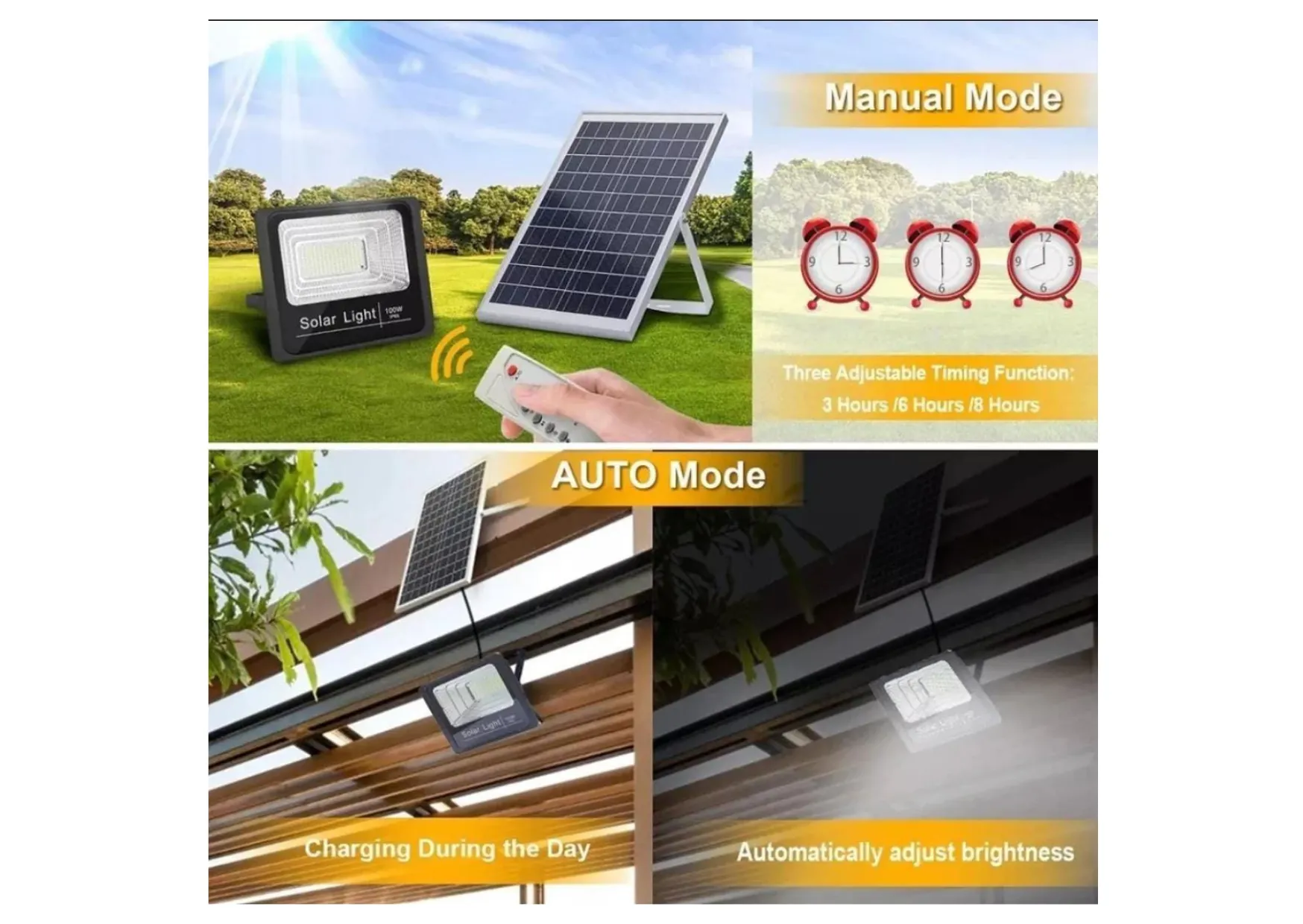 REFLECTOR SOLAR 200W IP66 + PANEL - Imagen 2