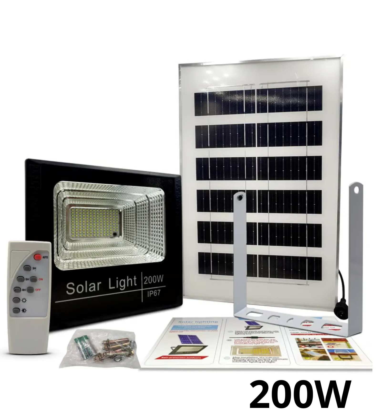 REFLECTOR SOLAR 200W IP66 + PANEL