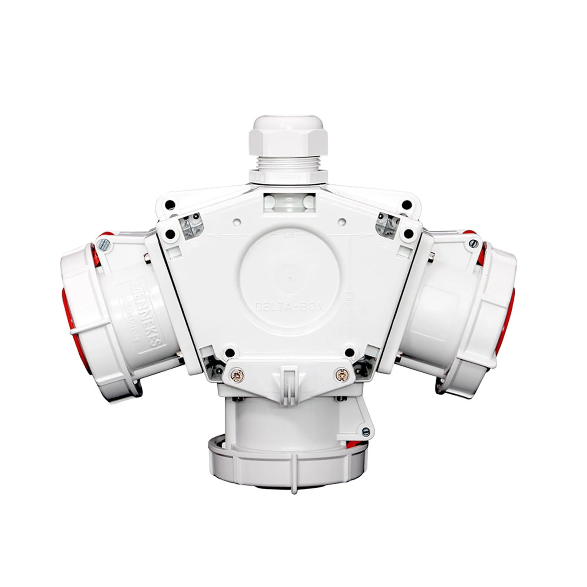 TOMA TRIPLE AEREO 3P+T 415V 6H ROJO IP67 PULPO (DELTA BOX)