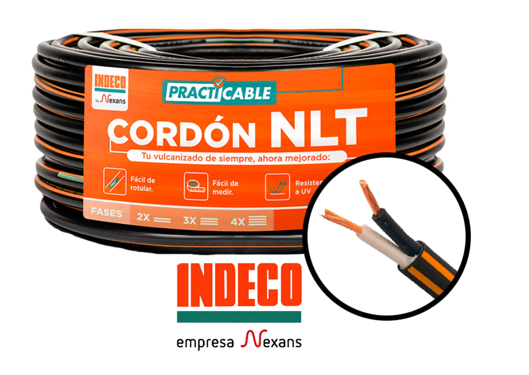 CABLE VULCANIZADO 2X14 AWG INDECO 300-500V