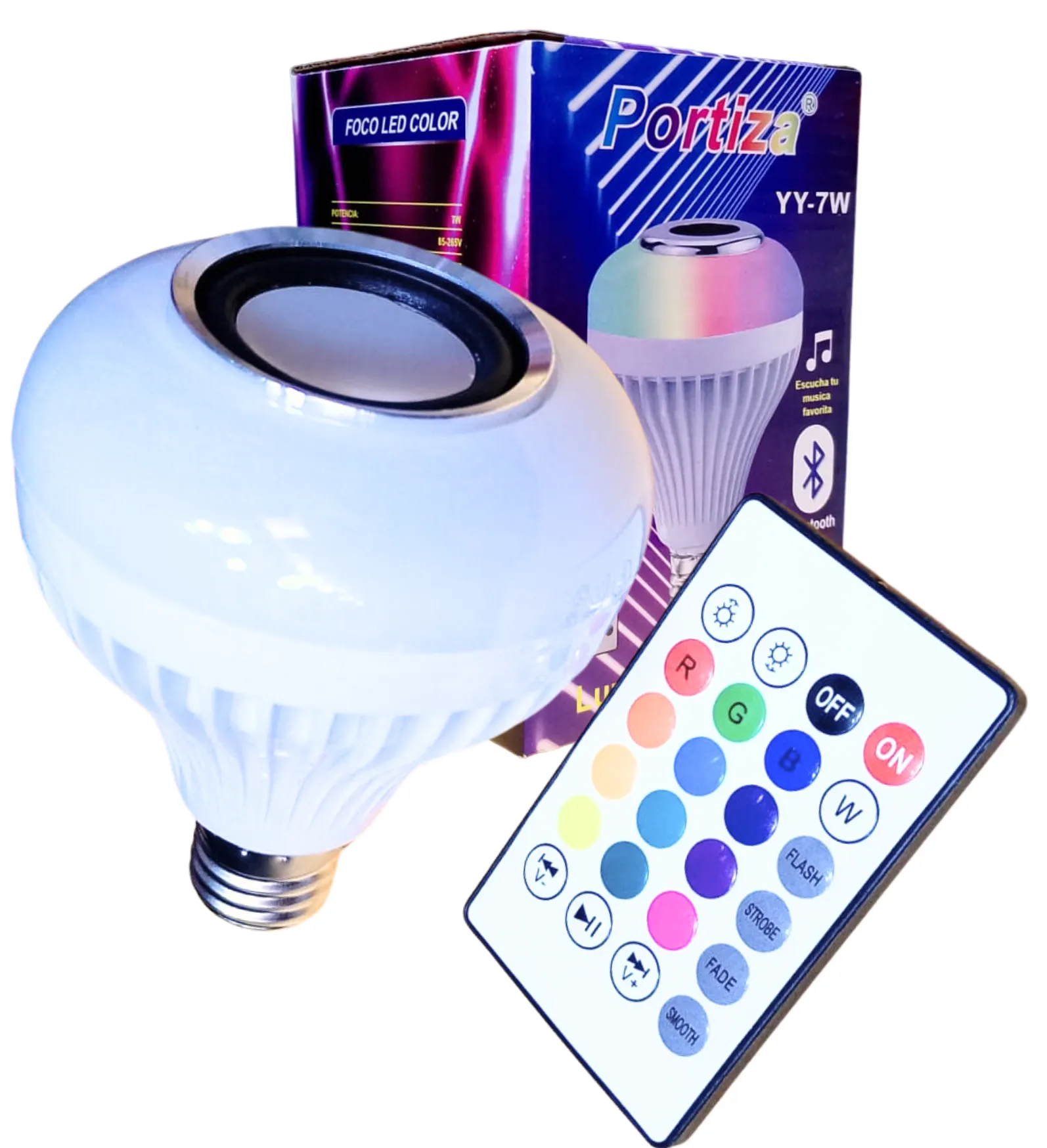 FOCO PARLANTE BLUETOOTH 7W 220V PORTIZA