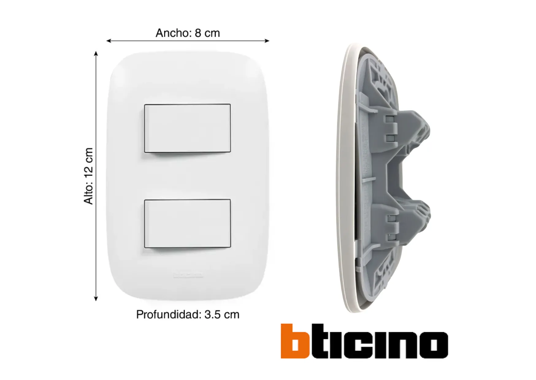 INTERRUPTOR DOBLE BTICINO SENCIA - Imagen 2