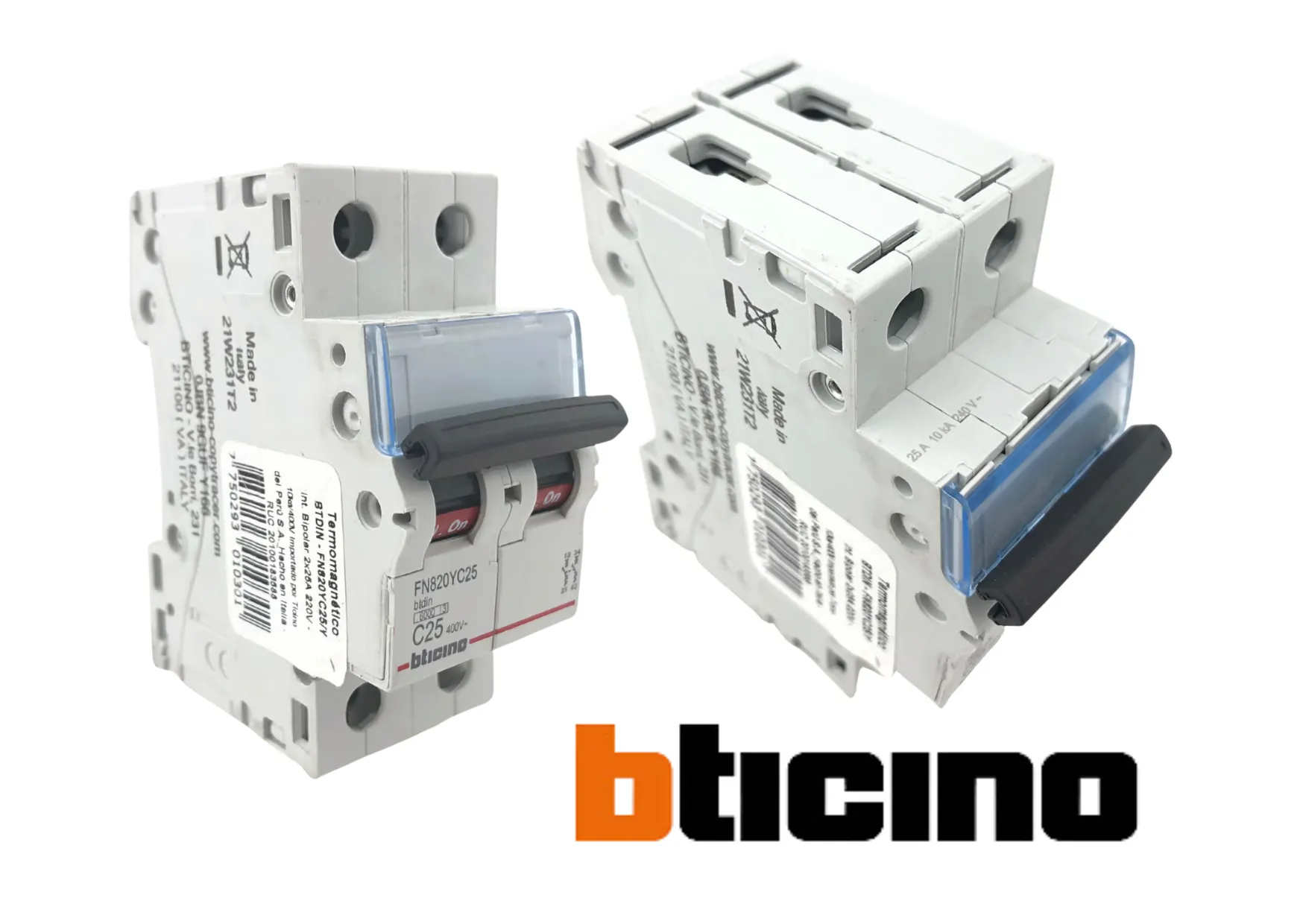 LLAVE TERMICA 25A BTICINO 220V 10kA MONOFASICO - Imagen 2