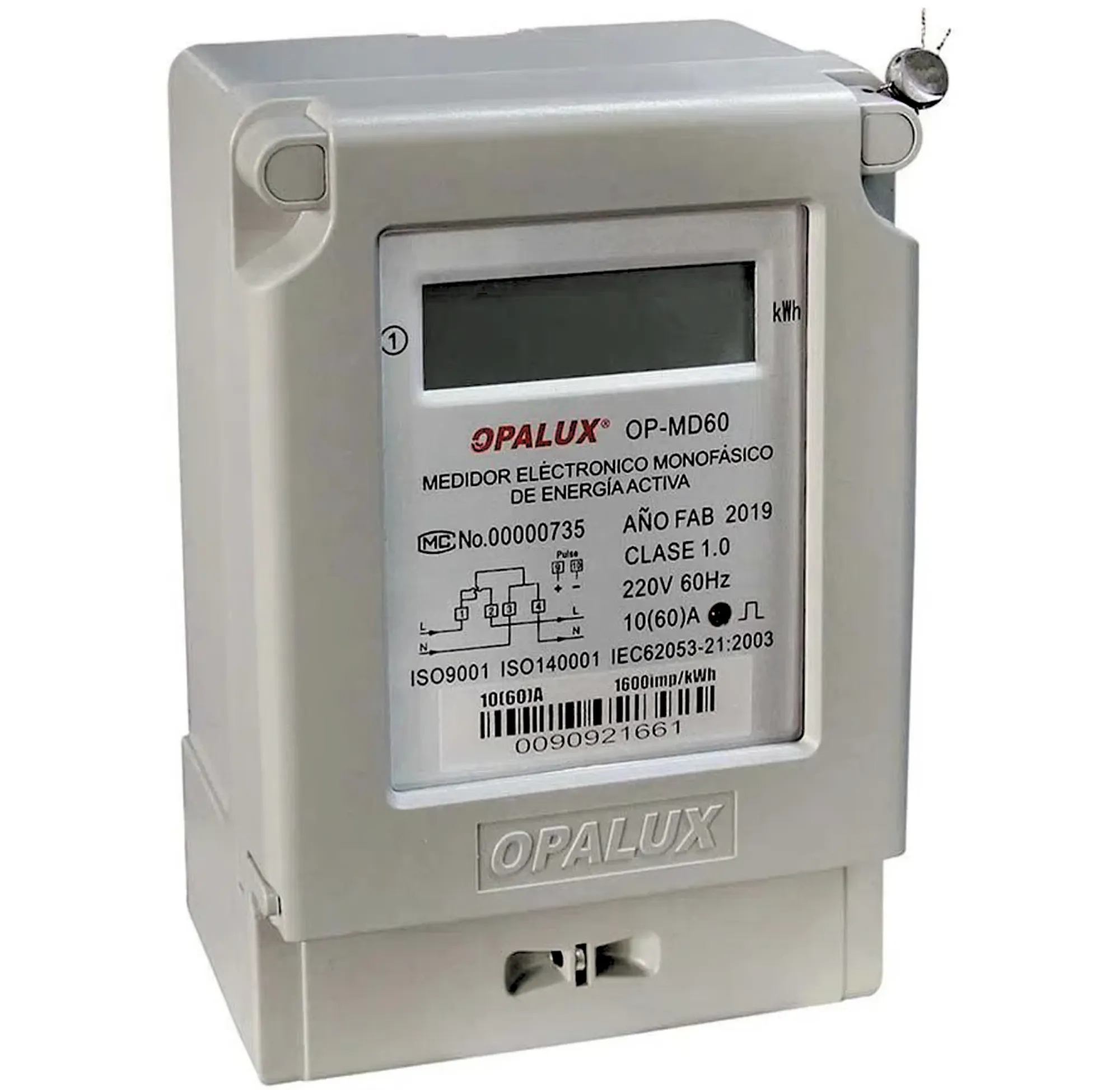 MEDIDOR DE LUZ OPALUX DIGITAL 220V 2HILOS 10(60)A