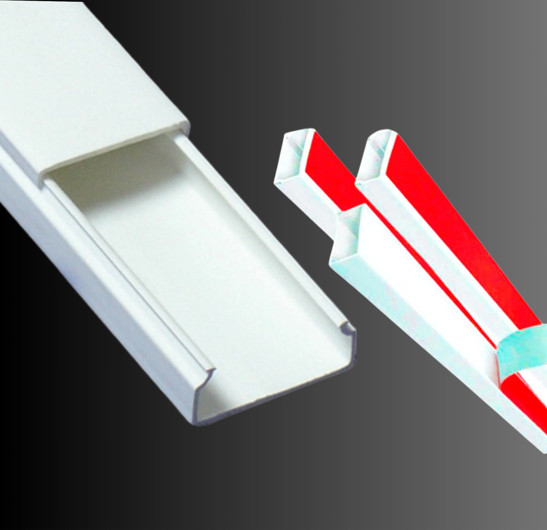 CANALETA DE PVC BLANCA 10X20MM TAPA INCLUIDA, CINTA ADHESIVA EN LA PARTE TRASERA - Imagen 2