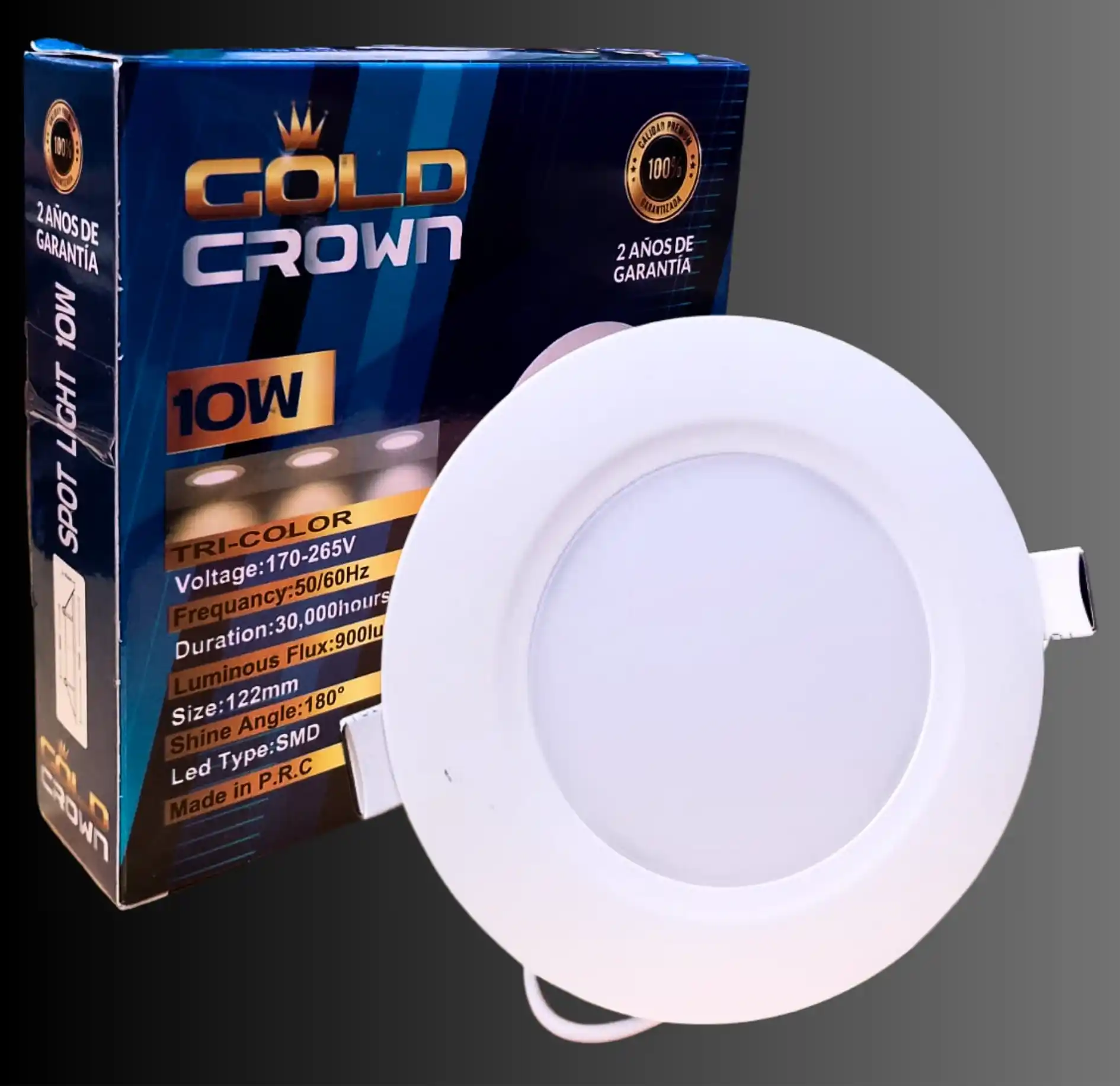 SPOT LED BLANCO TRICOLOR 10W GOLD CROWN_11zon