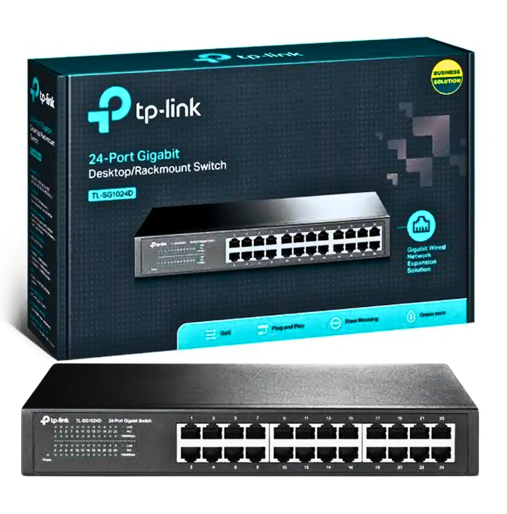 SWITCH DE ESCRITORIO 24 PUERTOS Gigabit 10-100-1000 Mbps STEEL CASE (TL-SG1024D)_11zon