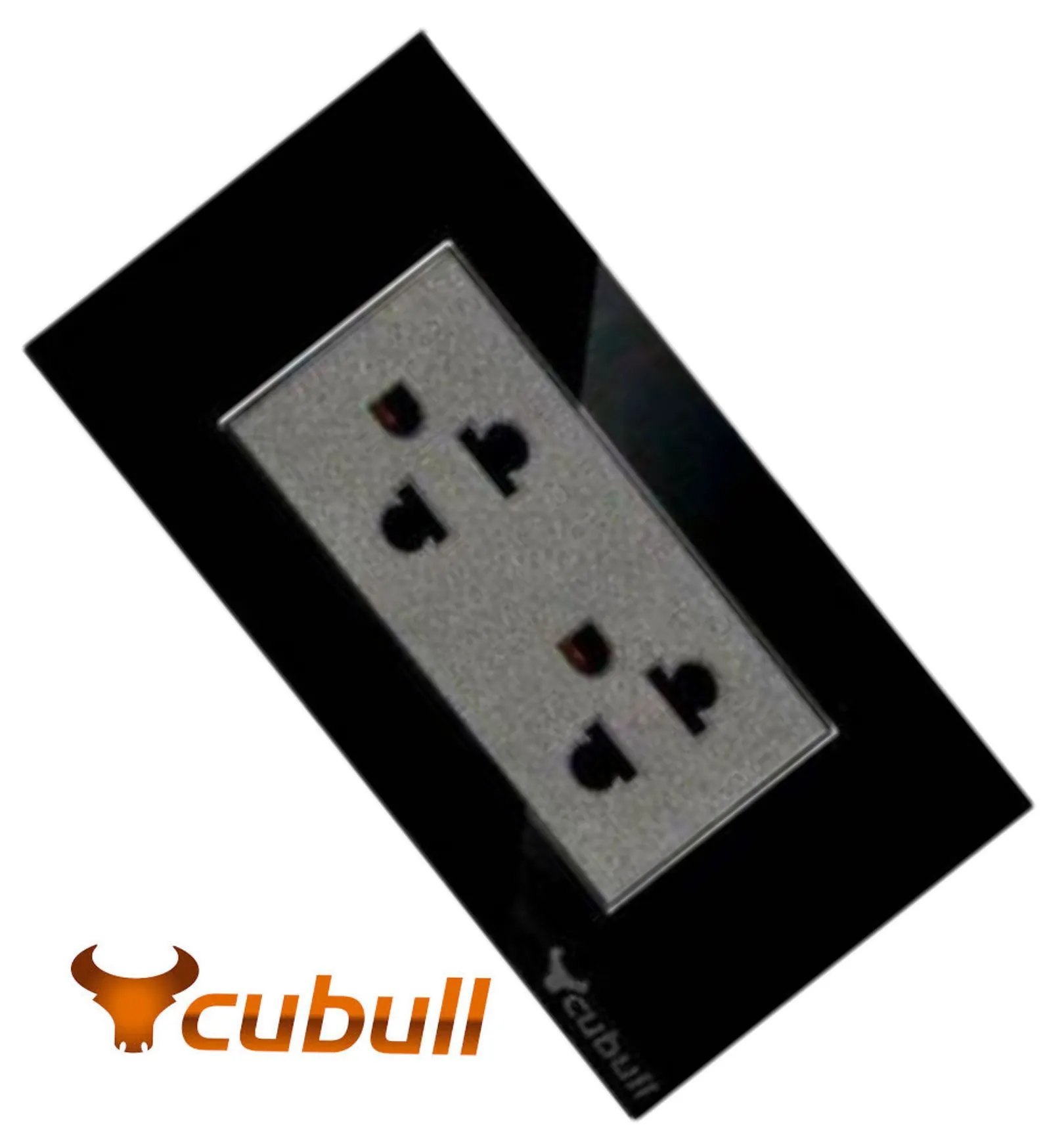 TOMACORRIENTE DOBLE NEGRO ESPEJO C-LT CUBULL