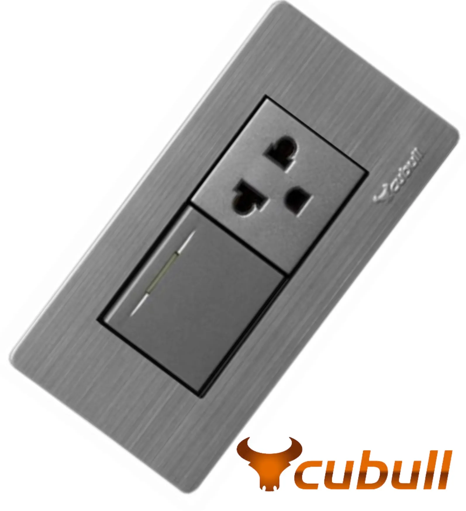 TOMACORRIENTE INTERRUPTOR MIXTO ACERO CUBULL