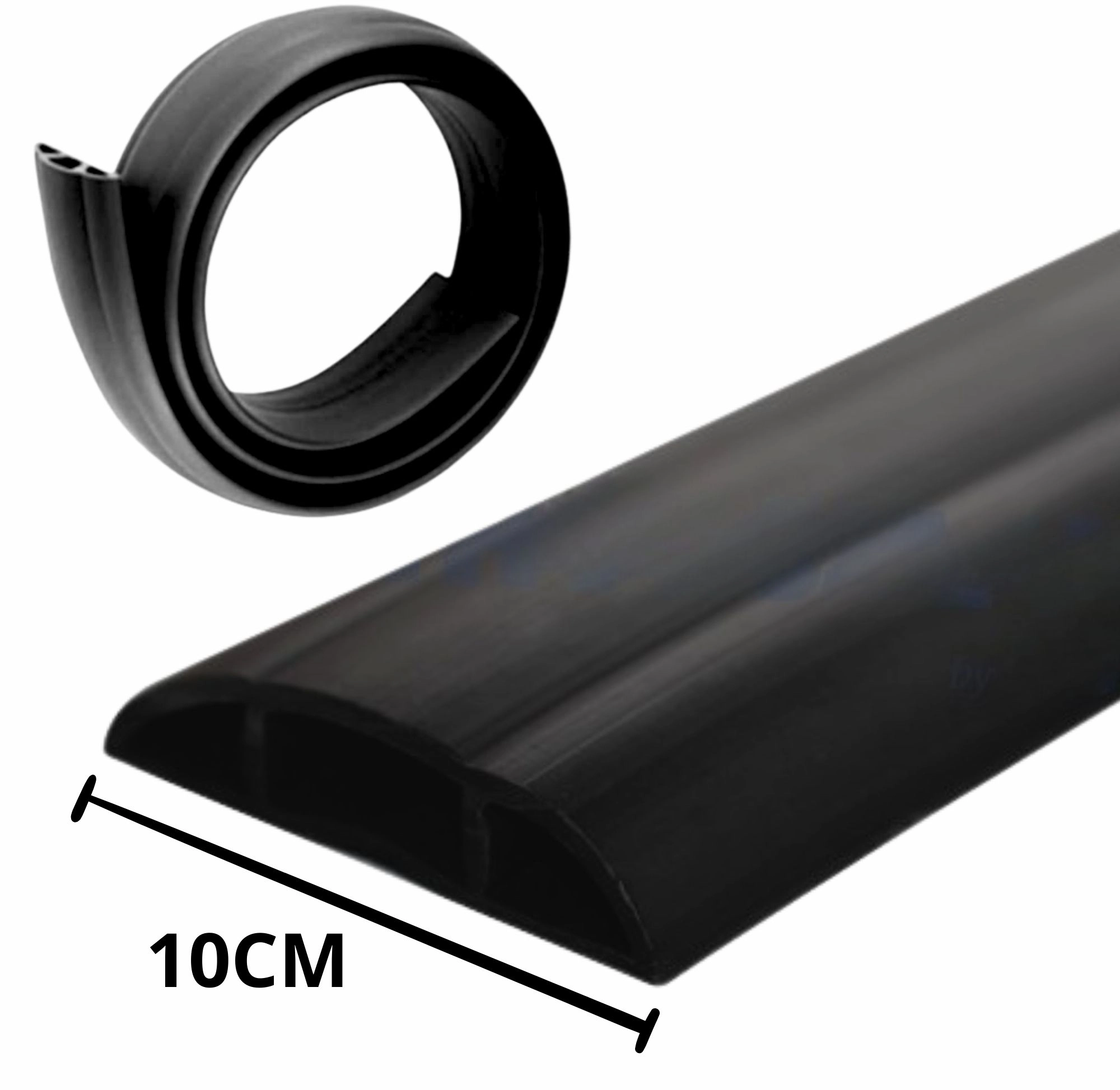 CANALETA DE JEBE PARA PISO 10CM X 3 METROS NEGRO