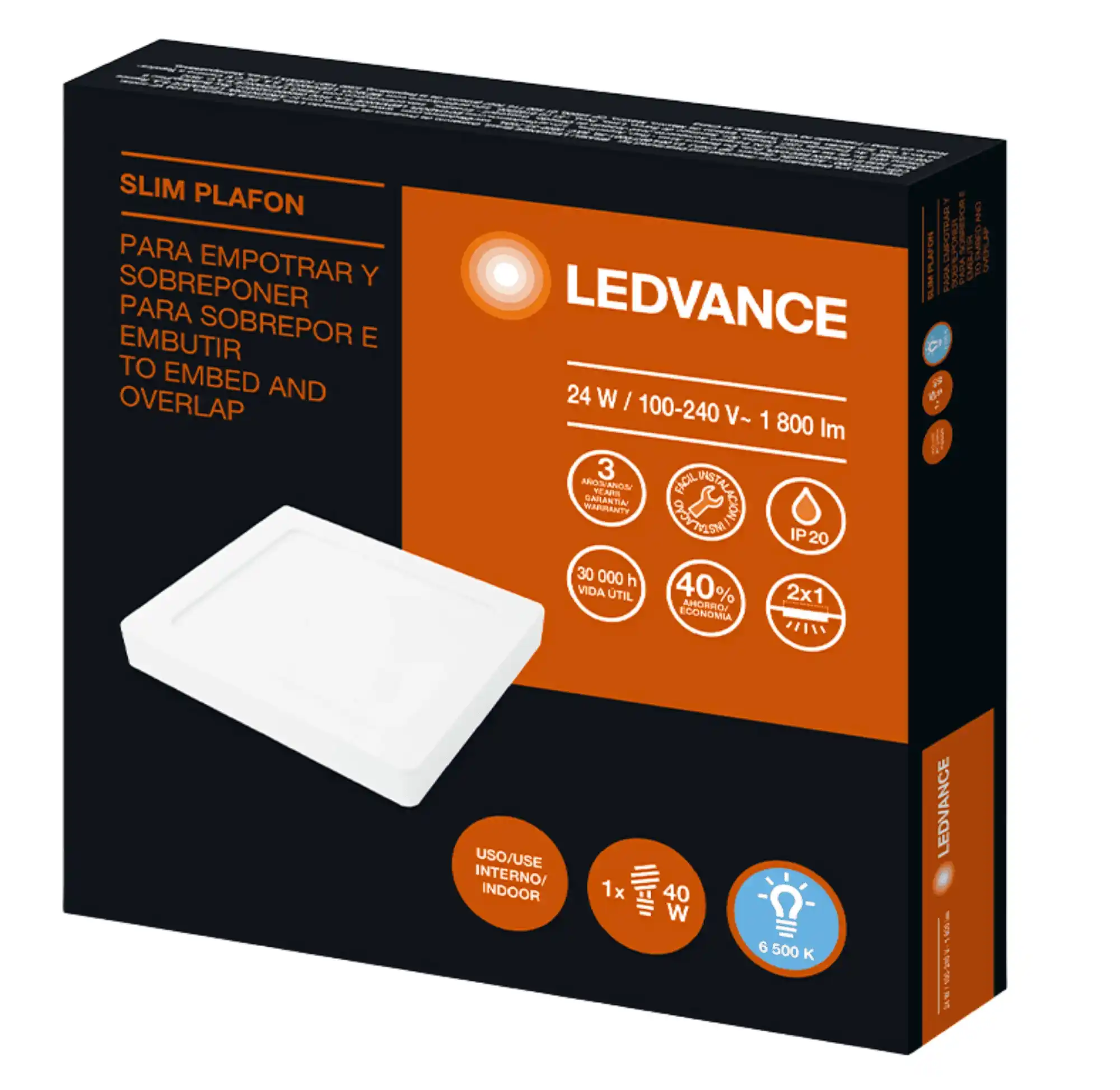 PANEL LED 24W LEDVANCE CUADRADO 6500K LUZ BLANCA_11zon