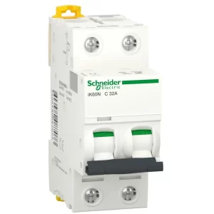 INTERRUPTOR TERMOMAGNETICO ,ACTI 9 IK60N , 2 X 32 A 10KA 220V A9K24232 Schneider Electric