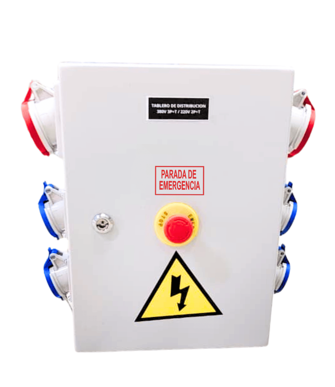 TABLERO DE FAENA CON PARADA DE EMERGENCIA 4 SALIDAS 16A 2P+T / 32A 3P+T 200-415V - Imagen 2